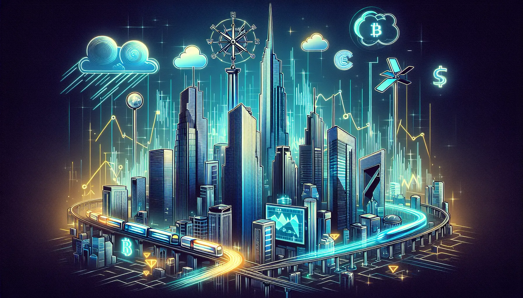animation of road and city skyline 