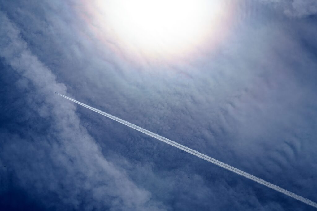 Sky with line from plane